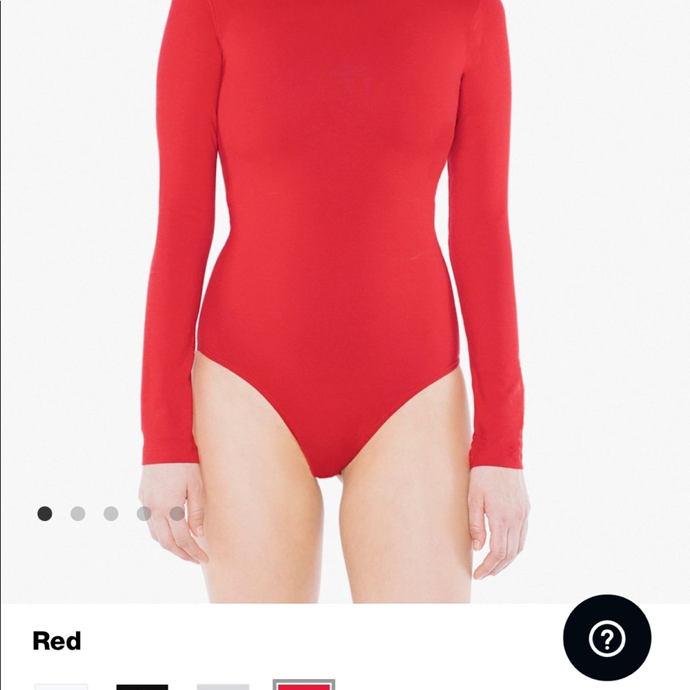 American apparel red long sleeve body suit
